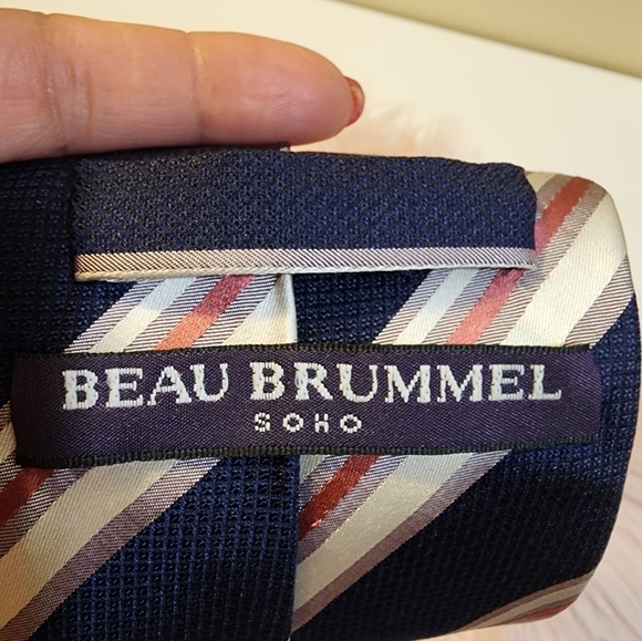 Beau Brummer Soho stripes 100% Silk Tie - Picture 4 of 4